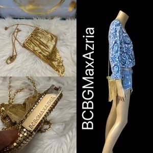 BCBGMAXAZRIA GOLD SMALL CROSSBODY BAG